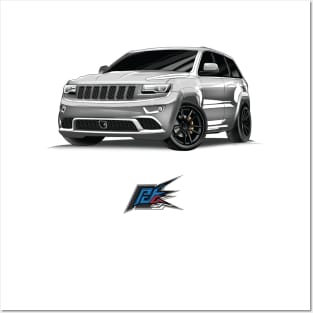 jeep cherokee srt8 white Posters and Art